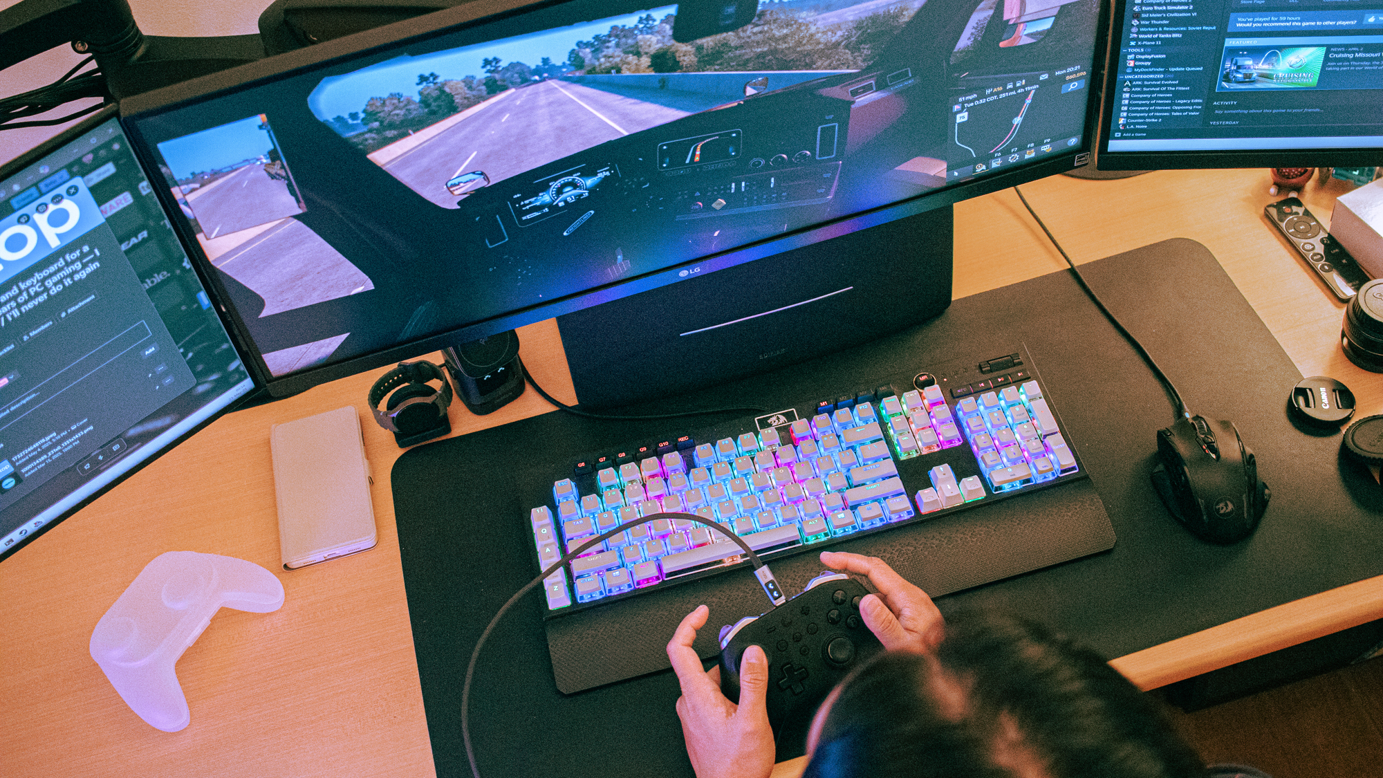 The controller makes playing American Truck Simulator so much more comfortable and accurate.