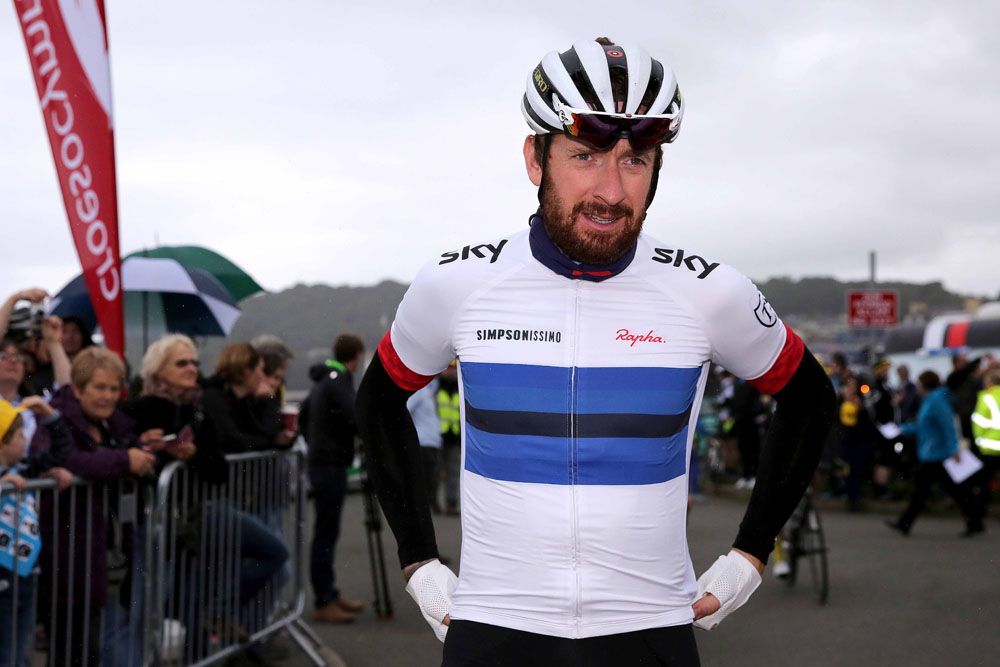 Bradley Wiggins at the start of stage 1 tour of Britain