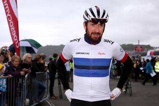 Bradley Wiggins at the start of stage 1 tour of Britain