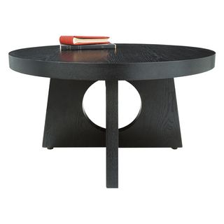 white background with black coffee table