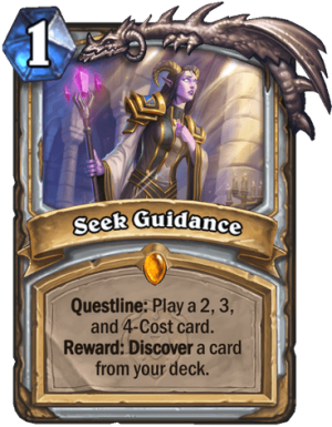 United in Stormwind card reveal for Seek Guidance.