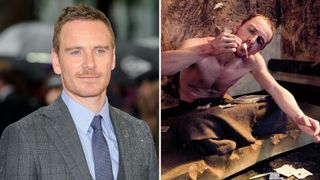 L-Michael Fassbender, R-Michael Fassbender in Hunger