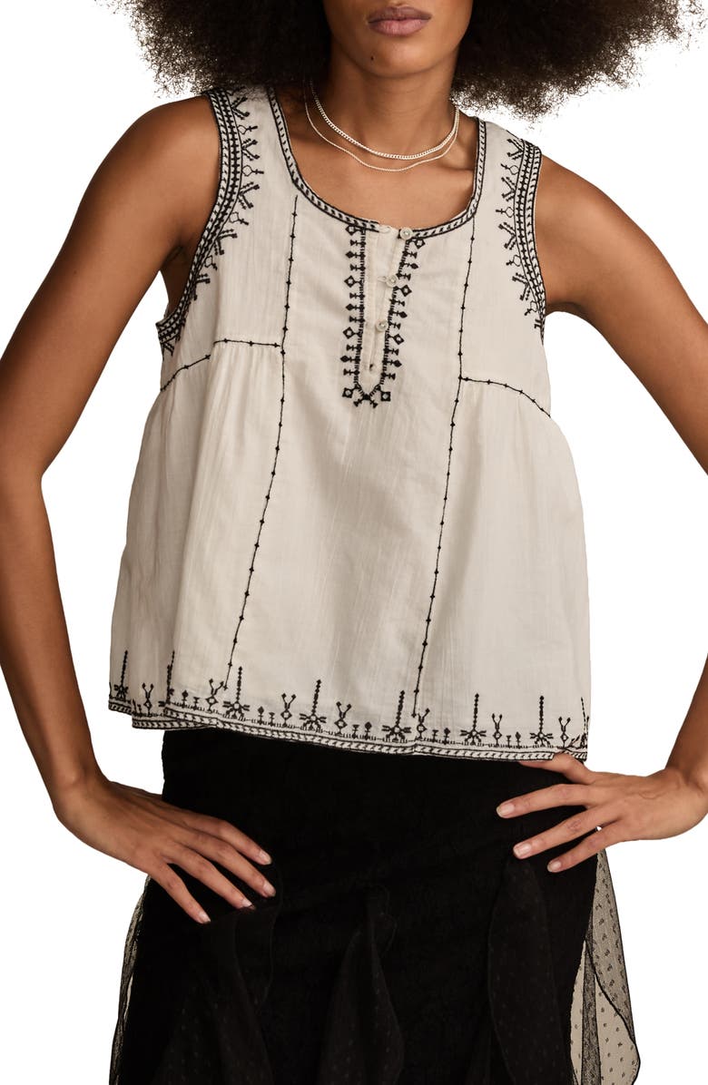 Embroidered Cotton Tank