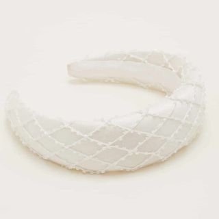 beaded headband in white