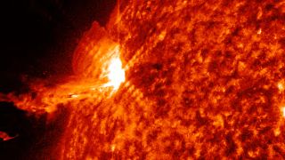 NASA's Solar Dynamics Observatory recorded a X1.09 solar flare on Jan. 10, 2023, at 5:47 p.m. EST (2247 GMT)