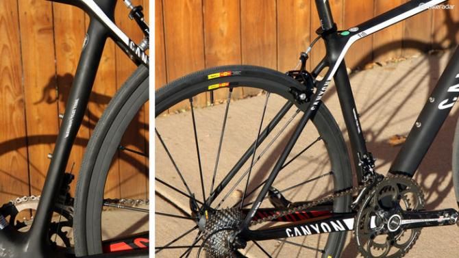 The seat tube is dramatically flattened and flared as it approaches the bottom bracket