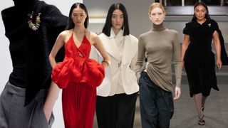 brooches at Maria McManus, Ashlyn, Brandon Maxwell, Tory Burch's Fall 2025 shows