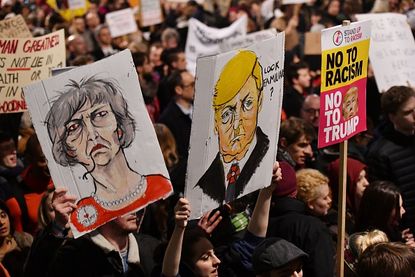 A protest in the U.K. last year.