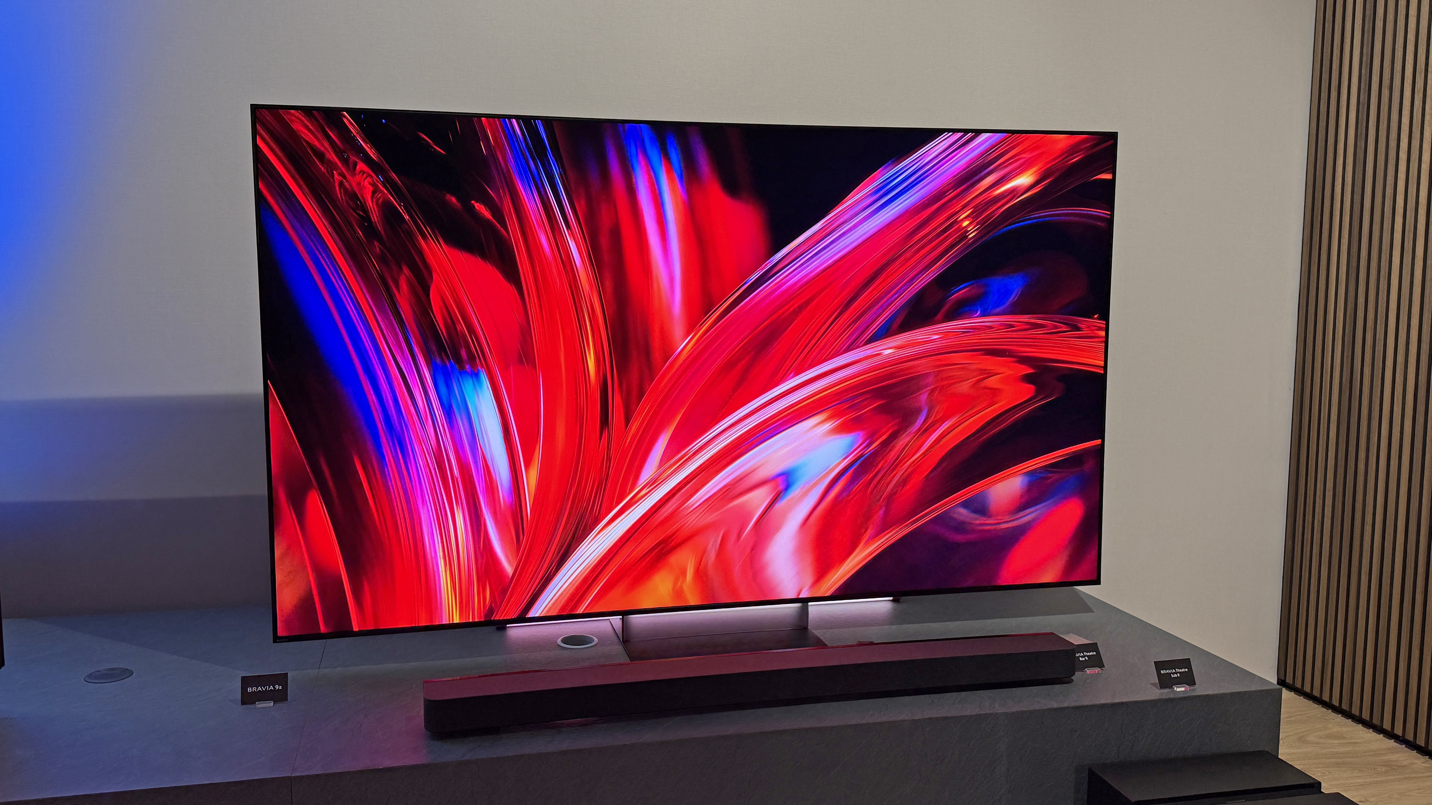 The Sony Bravia 9 II TV showing purple and red colorful streaks
