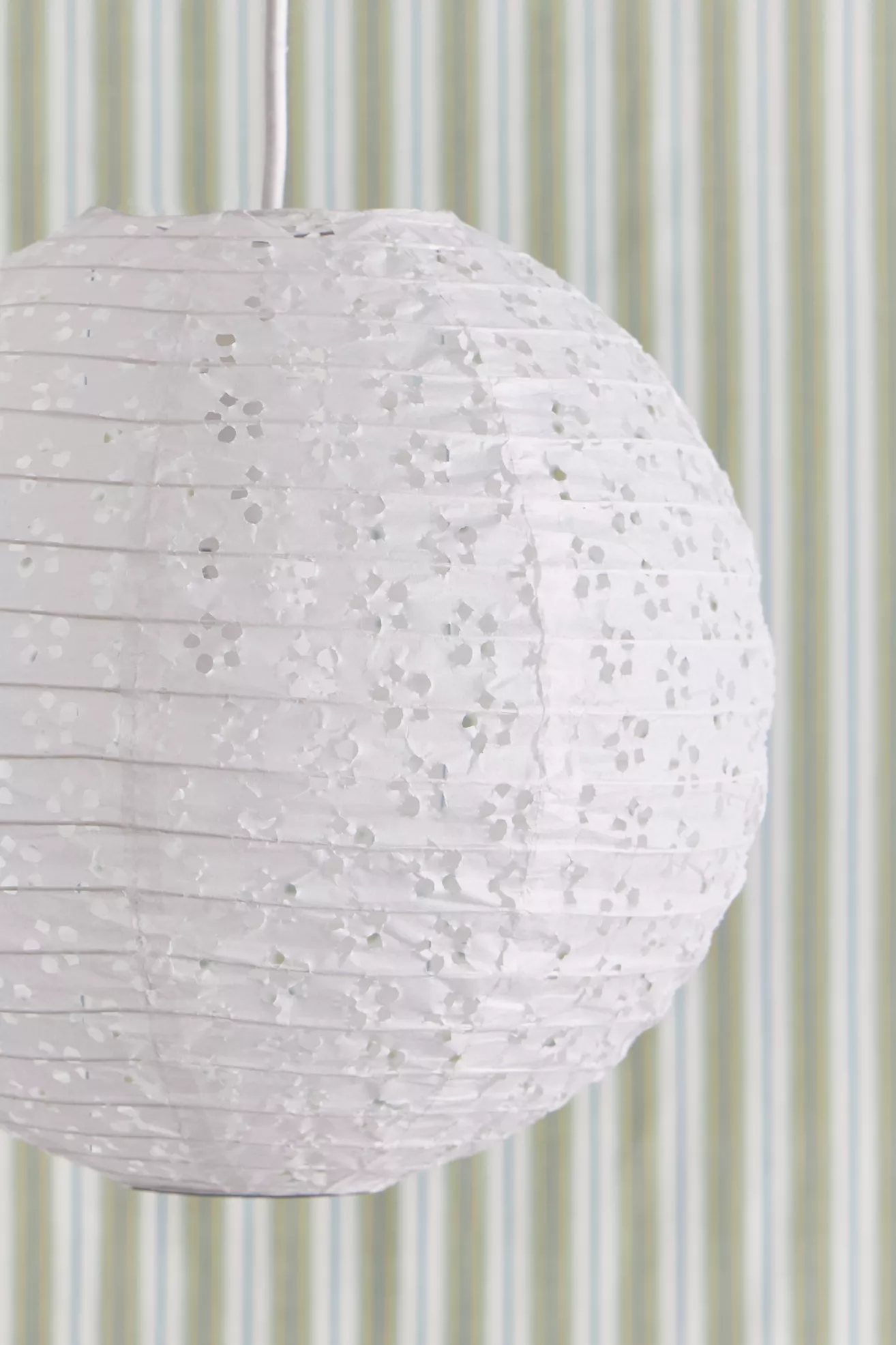 White Broderie Anglaise Paper Lamp Shade