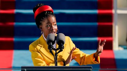 Amanda Gorman reads a poem during the 59th Presidential Inauguration at the US Capitol in Washington DC on January 20, 2021. 