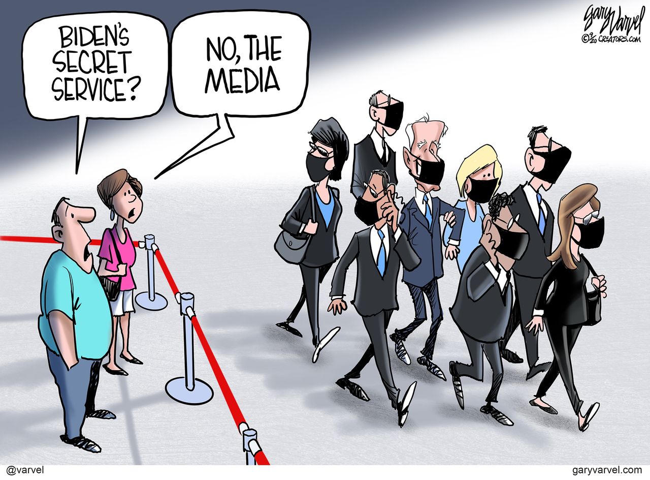 Political Cartoon U.S. Biden media