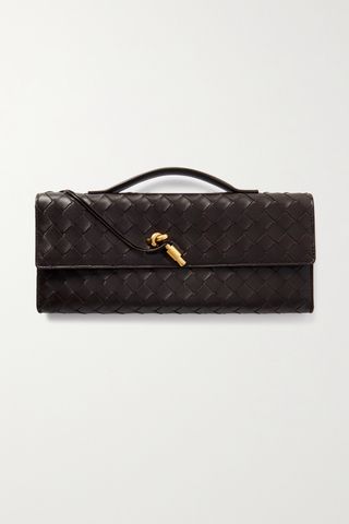 Long Andiamo Intrecciato Leather Clutch