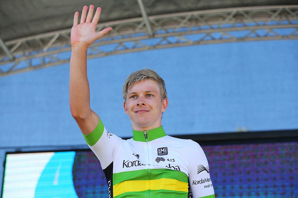 Alex Porter on the podium