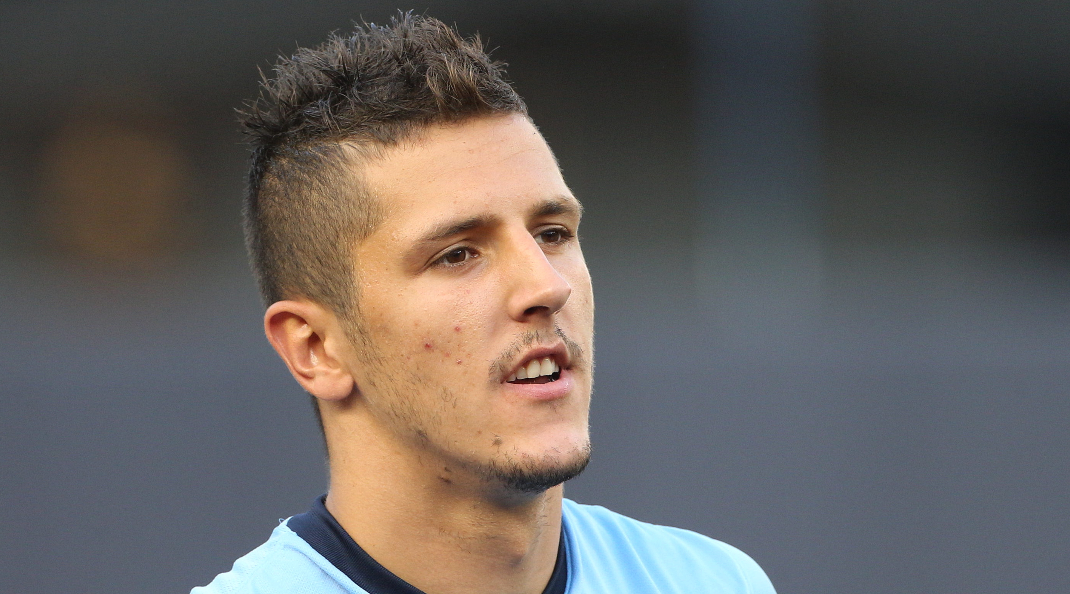 Stevan Jovetic, Manchester City, during the Manchester City Vs Liverpool FC Guinness International Champions Cup match at Yankee Stadium, The Bronx, New York, USA. 30th July 2014. Photo Tim Clayton (Photo by Tim Clayton/Corbis via Getty Images)