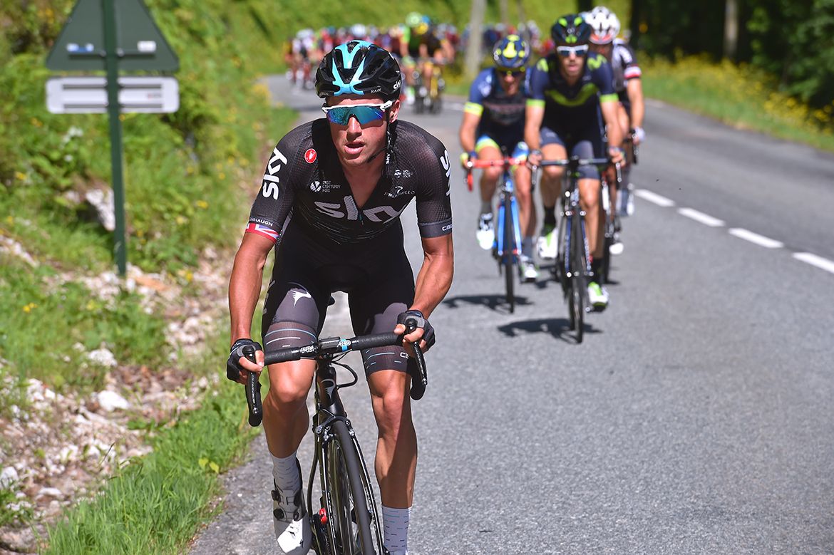 Peter Kennaugh (Sky) on the attack at the 2017 Criterium du Dauphine.