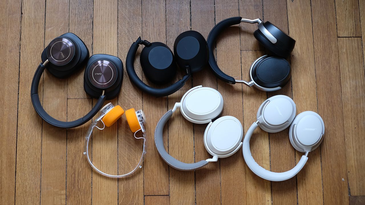 Wired and Wireless headphones on desktops.