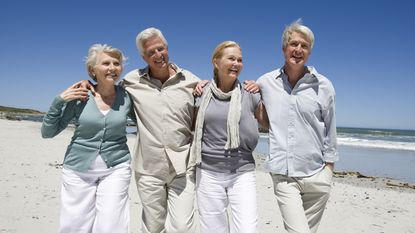 Sun, Beach, Senior Couple, Senior Man, Senior Woman, Smiling, Sea, Vacations