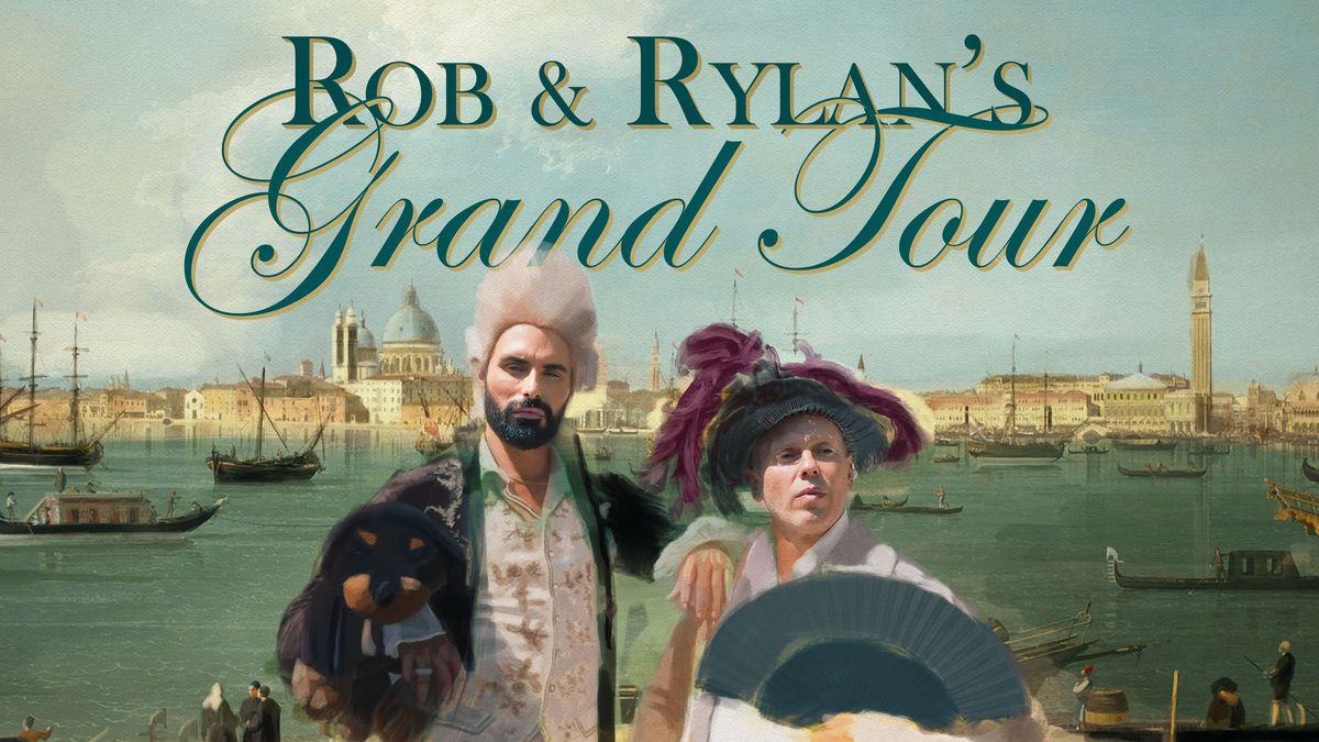 Rylan and Rob pose as English aristocrats in front of an Italian painting for Rob and Rylan&#039;s Grand Tour