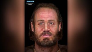 The face of a man who was part of a "six-headed" burial in the Scottish Highlands in the 15th century has been reconstructed by experts as part of the Tarbat Medieval Burials project. 