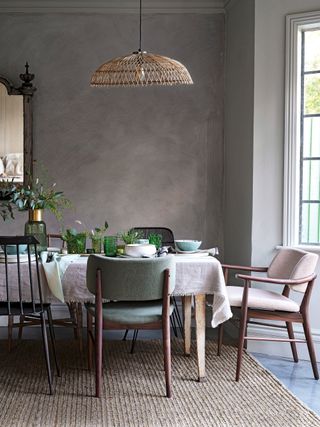 Dining room with jute rug