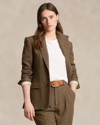 Glen Plaid Tweed Blazer