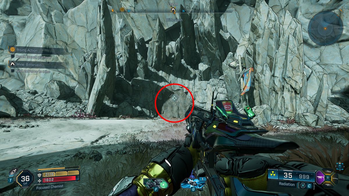 Borderlands 4 Convergence location: The rocky entrance to the Bittervein abandoned Auger mine build into a mountain in Stoneblood Forest, Terminus Range.