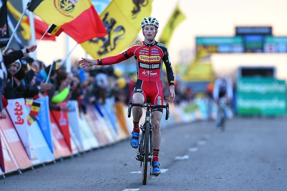 Kevin Pauwels at the finish.