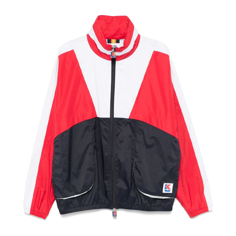 Red white and blue windbreaker, K Way