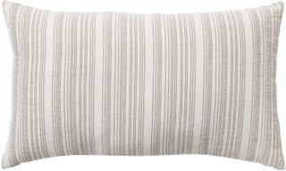A striped lumbar pillow