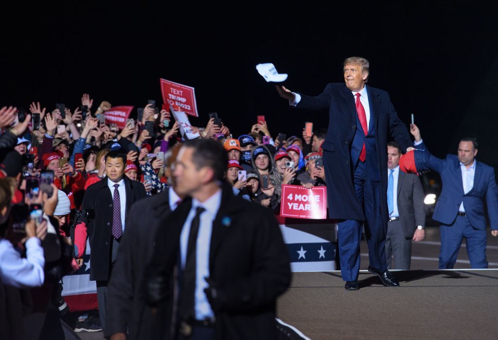 President Trump greets supporters in Minnesota.