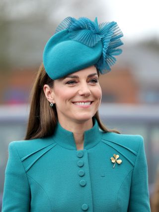Kate Middleton wore the shamrock brooch, which she wore on her first royal engagement