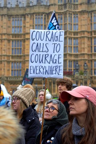 Protesters at the London Women's March