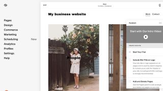 Squarespace's on-page assistant within its website builder