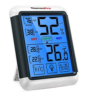 Thermopro Tp55 Digital Room Thermometer Temperature and Humidity Monitor With All Time or 24hrs Max and Min Records for Temperature and Humidity Baby Room Thermometer With Large Backlight Touchscreen