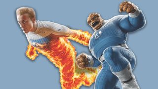 Marvel Studios concept art of The Fantastic Four's Johnny Storm and The Thing