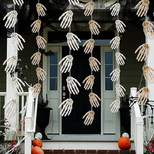 1pcs Halloween Garlands With Hand Bone Pendant - 39in Halloween Decorations Indoor Halloween Party Horror Hanging Decorations&amp;#65288;6 Strings&amp;#65289;
