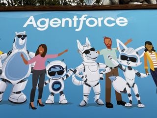 Salesforce AgentForce branding pictured at the Moscone Center in San Francisco ahead of Dreamforce 2024.