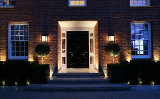 outdoor lighting for a driveway with wall lights