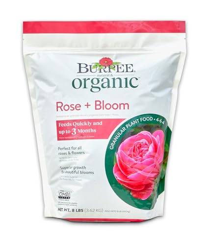 Burpee Organic Bloom Granular All-Natural Food for Roses and Flower Plants | Ideal for Container Gardens, Beds or Bushes, 4 Lb, 4lb. Bag