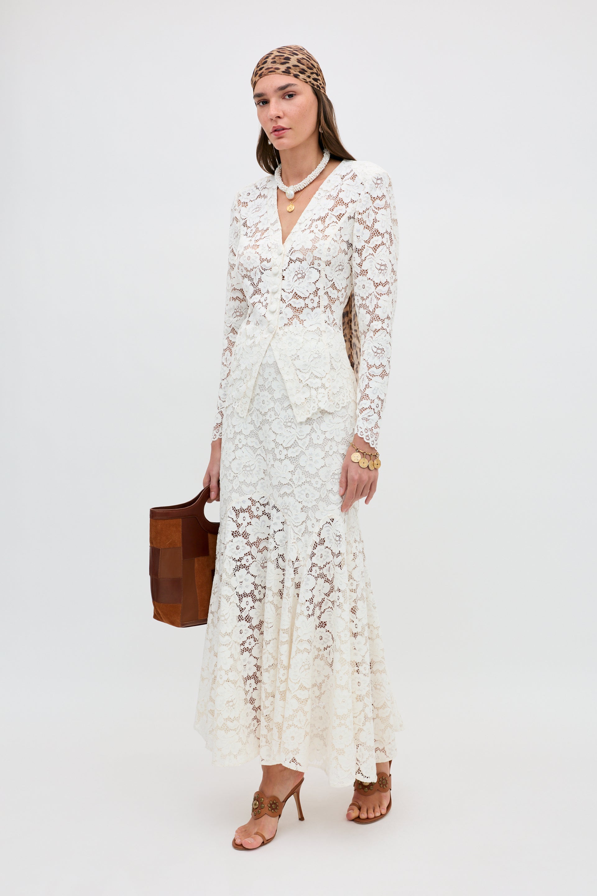 Jada Lace Skirt in Cream