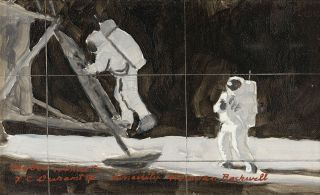 Sotheby’s auctioned a Norman Rockwell oil paint study of the first moon landing for $87,500 on Nov. 29, 2018.