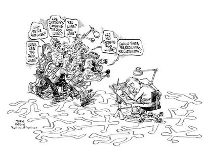 Editorial cartoon cartoonists terrorism red lines