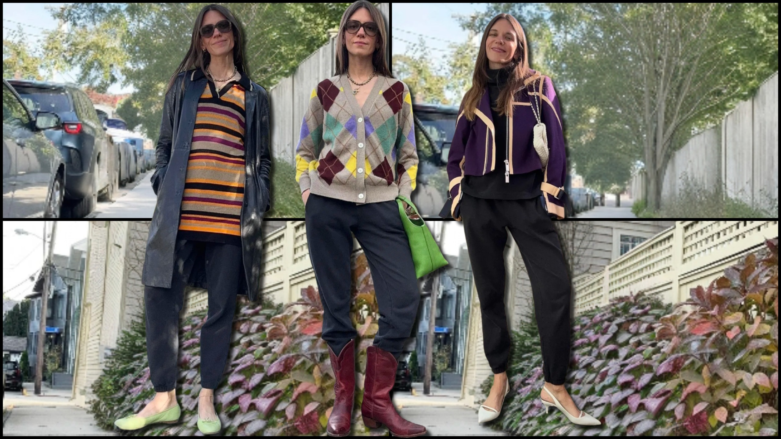 Julia Gall styling sweatpants in an unconventional way