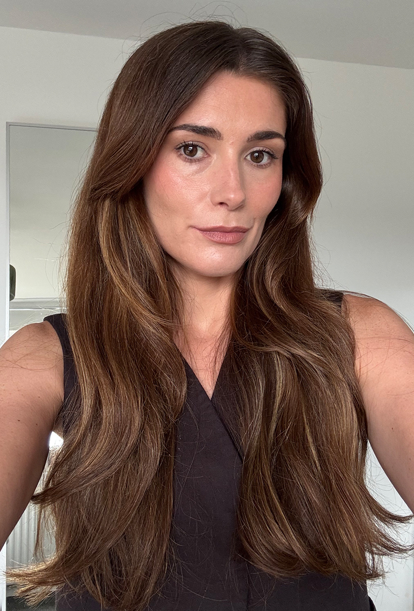 Eleanor before using the GHD Chronos Curve Max curling wand