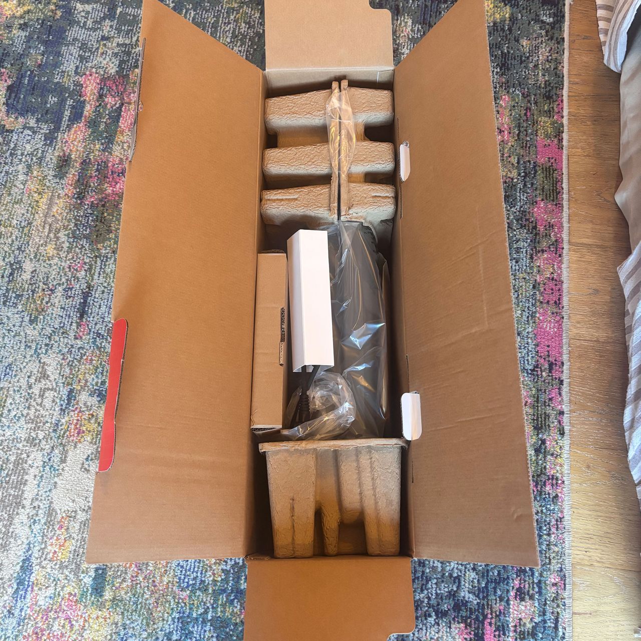 unboxing a Morphy Richards tower fan heater
