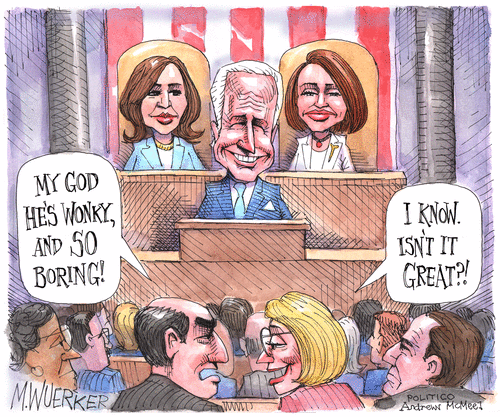 Political Cartoon U.S. biden address