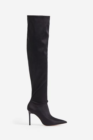 Over-The-Knee Satin Boots