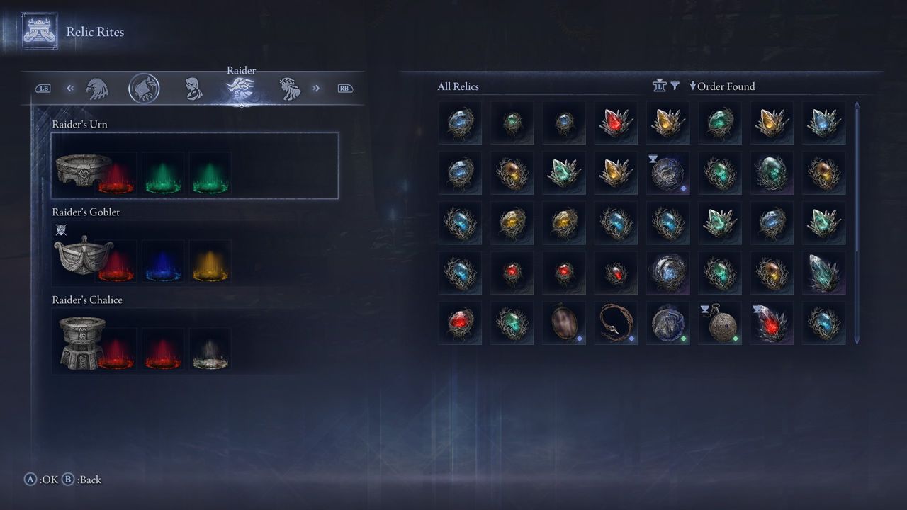 Elden Ring Nightreign relics - Relic rites