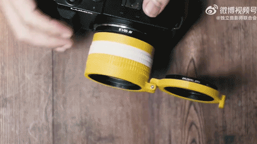 Screenshot from a video showcasing the TTArtisan Quick-Flip Filter Adapter